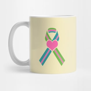 Metastatic Breast Cancer Ribbon with Big Heart Mug